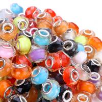 European Resin Beads, with Zinc Alloy, DIY & enamel, mixed colors 