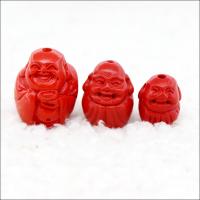 Harz Perlen Schmuck, Buddha, geschnitzt, Nachahmung Zinnober & DIY, rot, 100PCs/Tasche, verkauft von Tasche