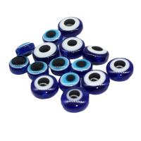 Böses Auge Harz Perlen, poliert, DIY, blau, 100PCs/Tasche, verkauft von Tasche