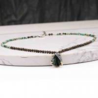 Hawk-eye Stone Necklace, Unisex, mixed colors Approx 45 cm 