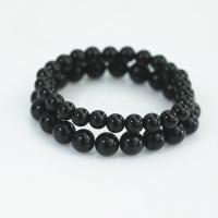 Gemstone Bracelets, Natural Stone, imitation black obsidian & Unisex, black cm 