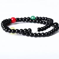Gemstone Bracelets, Natural Stone, Unisex, mixed colors, 6mm Approx 19 cm 