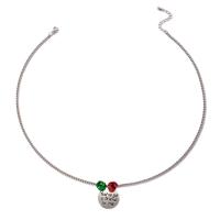 Enamel Zinc Alloy Necklace, with Plastic Pearl, Christmas jewelry & for woman, mixed colors cm 