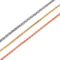 Cadena de la joyería de hierro, fundición, Cadena de cuerda francesa, más colores para la opción, 0.5-2mm, Vendido por m