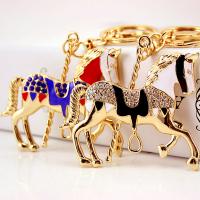 Zinc Alloy Key Clasp, with Czech Rhinestone, Horse, high quality plated, fashion jewelry & Unisex & enamel 