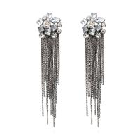 Fashion Fringe Earrings, Zinc Alloy, Geometrical Pattern, plated, for woman & with rhinestone 