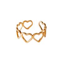 Brass Finger Ring, Heart, plated, adjustable & for woman & hollow 20mm 