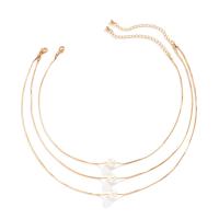 Fashion Multi Layer Necklace, Plastic Pearl, with brass chain, with 2.7inch extender chain, plated, 2 pieces & for woman Approx 17.7 Inch, Approx 13.7 Inch 