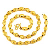 Латунь цепи ожерелье, Другое покрытие, Мужский, Золотой, 7mm, длина:60 см, продается PC