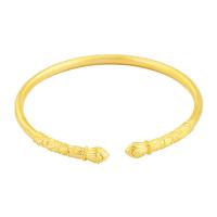 Brass Cuff Bangle, for woman, golden, 3.4mm 