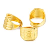 Anillo de dedo de latón, metal, chapado, Ajustable & para hombre, dorado, 17mm, Vendido por UD
