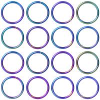 Stainless Steel Open Jump Ring, 304 Stainless Steel, colorful plated, mixed colors 