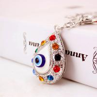 Zinc Alloy Key Clasp, with Czech Rhinestone, high quality plated, fashion jewelry & for woman & enamel, multi-colored 