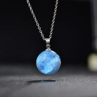 Organic Glass Necklace, with Resin, Round, for woman & luminated 20mm Approx 19.69 Inch 