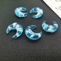Resin Jewelry Beads, Moon, epoxy gel, luminated 25mm 