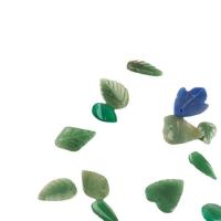 Aventurine Hair Accessories DIY Findings, with Blue Aventurine & Green Aventurine & Green Agate, Leaf, Carved 