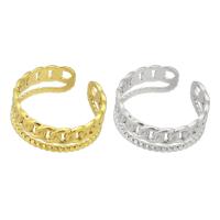 acero inoxidable 304 Anillo de dedo Cuff, Recubrimiento iónico al vacío, Ajustable & para mujer & hueco, más colores para la opción, tamaño:7, Vendido por UD