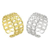 acero inoxidable 304 Anillo de dedo Cuff, Recubrimiento iónico al vacío, Ajustable & para mujer & hueco, más colores para la opción, tamaño:7, Vendido por UD