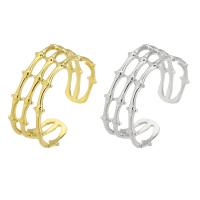 acero inoxidable 304 Anillo de dedo Cuff, Recubrimiento iónico al vacío, Ajustable & para mujer & hueco, más colores para la opción, tamaño:7, Vendido por UD