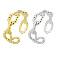 acero inoxidable 304 Anillo de dedo Cuff, Recubrimiento iónico al vacío, Ajustable & para mujer & hueco, más colores para la opción, tamaño:7, Vendido por UD