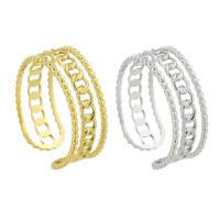 acero inoxidable 304 Anillo de dedo Cuff, Recubrimiento iónico al vacío, Ajustable & para mujer & hueco, más colores para la opción, tamaño:7, Vendido por UD