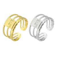 acero inoxidable 304 Anillo de dedo Cuff, Recubrimiento iónico al vacío, Ajustable & para mujer & hueco, más colores para la opción, tamaño:7, Vendido por UD