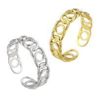 acero inoxidable 304 Anillo de dedo Cuff, Recubrimiento iónico al vacío, Ajustable & para mujer & hueco, más colores para la opción, tamaño:7, Vendido por UD