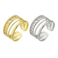 acero inoxidable 304 Anillo de dedo Cuff, Recubrimiento iónico al vacío, Ajustable & para mujer & hueco, más colores para la opción, tamaño:7, Vendido por UD