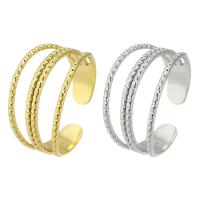 acero inoxidable 304 Anillo de dedo Cuff, Recubrimiento iónico al vacío, Ajustable & para mujer & hueco, más colores para la opción, tamaño:7, Vendido por UD