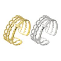 acero inoxidable 304 Anillo de dedo Cuff, Recubrimiento iónico al vacío, Ajustable & para mujer & hueco, más colores para la opción, tamaño:7, Vendido por UD