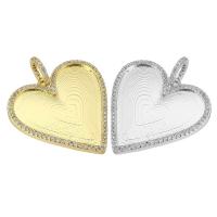 Cubic Zirconia Micro Pave Brass Pendant, Heart, plated Approx 6mm 