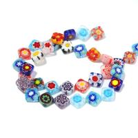 Millefiori Scheibe Lampwork Perlen, Millefiori Lampwork, Rhombus, DIY, gemischte Farben, Länge:38 cm, verkauft von Strang