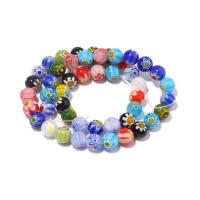 Millefiori Scheibe Lampwork Perlen, Millefiori Lampwork, rund, DIY, gemischte Farben, Länge:38 cm, verkauft von Strang