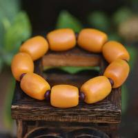 Natural Amber Bracelet, Unisex, yellow Approx 19 cm 