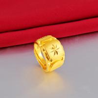 Brass Open Finger Ring, plated, Adjustable & for woman, golden, 17mm 