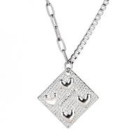 Titanium Steel Jewelry Necklace, Unisex & enamel, silver color cm 