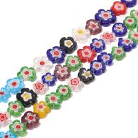 Millefiori Slice Lampwork Beads, Millefiori Lampwork, Plum Blossom, DIY mixed colors Approx 15 Inch 