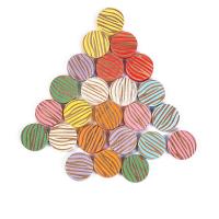 Printing Wood Beads, Round, Carved, DIY, mixed colors, 15mm 