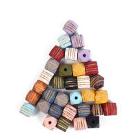 Druck Holz Perlen, Vieleck, Kunstdruck, DIY, gemischte Farben, 12mm, verkauft von PC