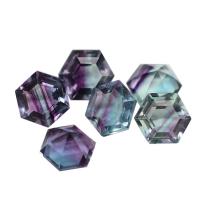 Natural Fluorite Cabochon, Hexagon, polished, DIY, mixed colors 