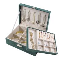 Multifunctional Jewelry Box, Velveteen, Korean style, green 