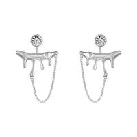 Zinc Alloy Rhinestone Drop Earring, silver color plated, fashion jewelry & for woman & with rhinestone 