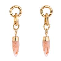 Resin Zinc Alloy Earring, with Resin, gold color plated, for woman & hollow 