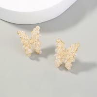 Crystal Jewelry Earring, Zinc Alloy, with Crystal, Butterfly, gold color plated, fashion jewelry & for woman 