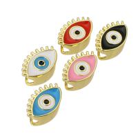 Fashion Evil Eye Beads, Brass, gold color plated, enamel Approx 3mm 