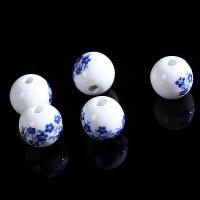 Kunstdruck Porzellan Perlen, rund, Einbrennlack, DIY, gemischte Farben, verkauft von PC