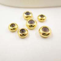 Brass Positioning Bead, Rondelle, plated, golden 