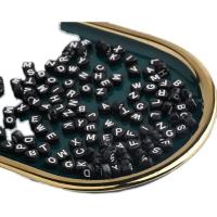Acryl Alphabet Perlen, Herz, DIY & mit Brief Muster, keine, 7mm, verkauft von Tasche
