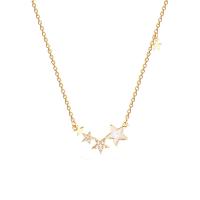 Titanium Steel Jewelry Necklace, with Plank, with 2.4 extender chain, Star, real gold plated, fashion jewelry & for woman, golden, 69mm cm 