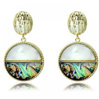 Abalone Shell Earring, Zinc Alloy, with Abalone Shell, 14K gold plated, fashion jewelry & for woman 